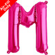16 inch Magenta Letter M Foil Balloon (1)