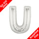 7 inch Silver Letter U Foil Balloon (1) - Unpackaged