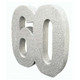Number 60 Silver Glitter Number Table Decoration (1)