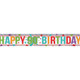 90th Birthday Multi Colour Holographic Foil Banner - 2.7m (1)