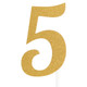 Gold Glitter Number 5 Cake Topper (1)