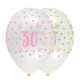 12 inch 30th Birthday Pink Chic Clear Latex Balloons (6)