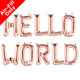 HELLO WORLD - 16 inch Rose Gold Foil Letter Balloon Pack (1)