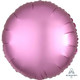 18" Flamingo Pink Satin Round Foil Balloon (1) - UNPACKAGED