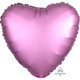 18" Flamingo Pink Satin Heart Foil Balloon (1) - UNPACKAGED