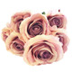 50cm Dusky Pink & Lilac Rose Bunch - 7 Heads (1)