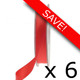 Pack of 6 Kaleidoscope Red Satin Ribbon - 15mm x 20m