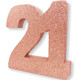 Number 21 Rose Gold Glitter Number Table Decoration (1)