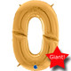 64 inch Gold Number 0 Foil Balloon (1)