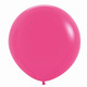 A bright pink fuchsia balloon with a diameter of 24", manufactured by Sempertex.