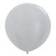 24" Satin Silver Sempertex Latex Balloons (3)