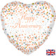 18 inch Anniversary White & Rose Gold Fizz Foil Balloon (1)