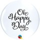 11 inch Oh Happy Day Top Print White Latex Balloons (50)