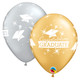 11 inch Silver & Gold Congrats Graduation Latex Balloons (25)