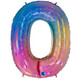 40 inch Colourful Rainbow Number 0 Foil Balloon (1)