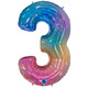 40 inch Colourful Rainbow Number 3 Foil Balloon (1)