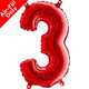 14 inch Red Number 3 Foil Balloon (1)