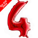 14 inch Red Number 4 Foil Balloon (1)