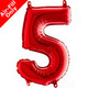 14 inch Red Number 5 Foil Balloon (1)