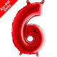 14 inch Red Number 6 Foil Balloon (1)