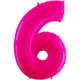 40 inch Fluorescent Pink Number 6 Foil Balloon (1)