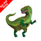 13 inch T-Rex Green Foil Balloon (1) - UNPACKAGED