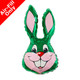 14 inch Green Rabbit Head Foil Balloon (1) - UNPACKAGED