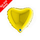 9" Yellow Heart Foil Balloon (1) - UNPACKAGED