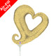 14 inch Heart Holographic Gold Foil Balloon (1) - UNPACKAGED