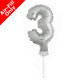 5 inch Silver Number 3 Balloon Cake Topper (1)