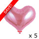 Pack of 5 18" Pink Heart Jelly Foil Balloons