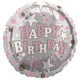 18 inch Happy Birthday Pink Stars Foil Balloon (1)