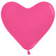 12" bright pink fuchsia heart shaped balloon, manufactured by Sempertex.