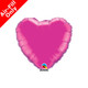9" Qualatex Magenta Heart Foil Balloon (1) - UNPACKAGED