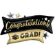 38 inch Congratulations Grad Black & Gold Foil Balloon (1)