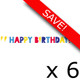 Pack of 6 Superhero Happy Birthday Letter Paper Banner - 2.5m