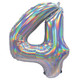 30 inch Iridescent Silver Number 4 Foil Balloon (1)