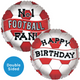 An 18 inch Birthday No.1 Football Fan Red White Foil Balloon, manufactured by Sensations.