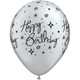 11 inch Silver Birthday Elegant Sparkles Latex Balloons (25)