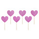 Dark Pink Glittery Heart Cupcake Toppers (6)
