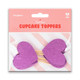 Dark Pink Glittery Heart Cupcake Toppers (6)