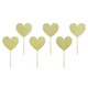 Gold Glittery Heart Cupcake Toppers (6)