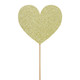 Gold Glittery Heart Cupcake Toppers (6)