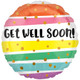 18 inch Get Well Bold Stripes Foil Balloon (1)