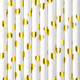 Hearts Metallic Gold Paper Straws (10)