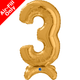 25 inch Gold Number 3 Standup Foil Balloon (1)