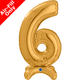 25 inch Gold Number 6 Standup Foil Balloon (1)