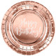 Happy Birthday Metallic Rose Gold Paper Plates (6)