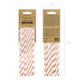 Metallic Rose Gold Striped Paper Straws (10)