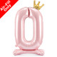 33 inch Light Pink Crown Number 0 Standing Foil Balloon (1)